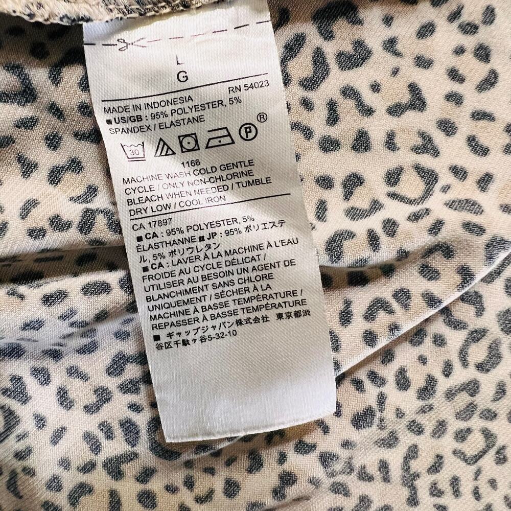 Banana Republic Leopard Print Long Sleeves Flare Dress Size Large Brown Cream - Picture 4 of 8